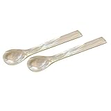 ✔ 𝗜𝗛𝗥𝗘 𝗩𝗢𝗥𝗧𝗘𝗜𝗟𝗘: Echtes Perlmutt | Länge 11 cm | Handarbeit | 2er Set | Vorteilspreis | auch einzeln oder als 4er Set erhältlich | Naturprodukt | Pflegeleicht – Handwäsche, die Reinigung mit einem feuchten Tuch reicht aus | Preis bezieht sich auf zwei Löffel