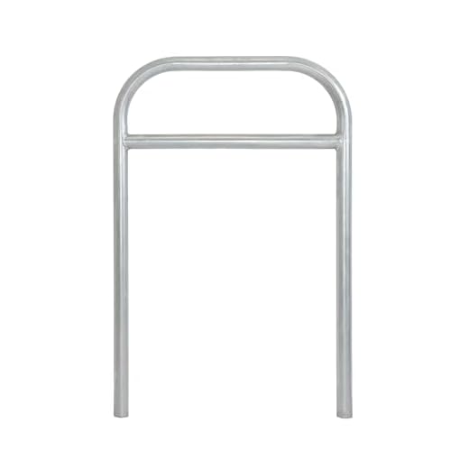 TRUTZHOLM Fahrradanlehnbügel mit Mittelrohr 115 x 78 cm Stahl feuerverzinkt Ø 49 mm zum Einbetonieren Fahrradständer für 2 Fahrräder beidseitig nutzbarer Parker Diebstahlschutz für Fahrräder in grau