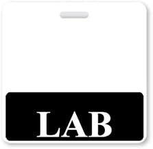 LAB Badge Buddy - Heavy Duty Horizontal Badge Buddies for Laboratory Workers - Spill & Tear Proof Cards - 2 Sided USA Printed Quick Role Identifier ID Tag Backer by Specialist ID