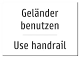51967-DEEN-T-10 | Geländer benutzen/Use handrail Schild zweisprachig