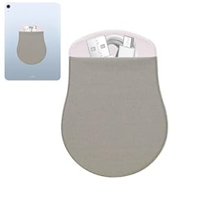 Yhsioaklo Beider Silikon-Maus kompatibel mit der magischen Apfelabdeckung 1/2 - Kopfpuder - Häuser - Orange halbtransparent, Harte Reiseboxabdeckung, kabellos