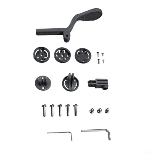 Besttoolifes Cycling Computer Mount for Integrated Handlebar Stem, Extension GPS Bracket with Action Camera Holder, Plastic Steel Adapter for Garmin R