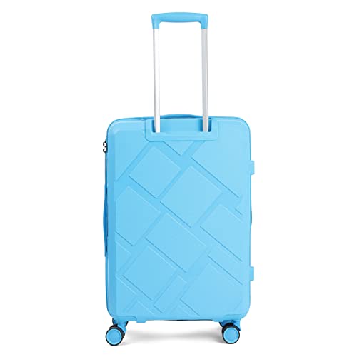 Image of SWISS MILITARY Star Luggage Bag, Textured Hard-Sided Trolley Bag, Cabin Luggage, Overnighter Trolley Bags|Durable ABS Body, Ergonomic 360 Rotatable Wheels, TSA Lock, 20 inches, Sky Blue, 1