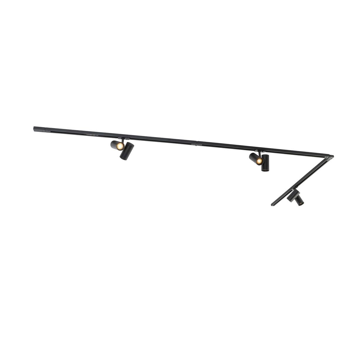 Qazqa Black Modern Set Of Track Lighting, Track Light Set - Iconic - Gu10, 6-Way, 320Cm, Ideal For Hall Way, Office, Kitchen, Bedroom, And Living Room