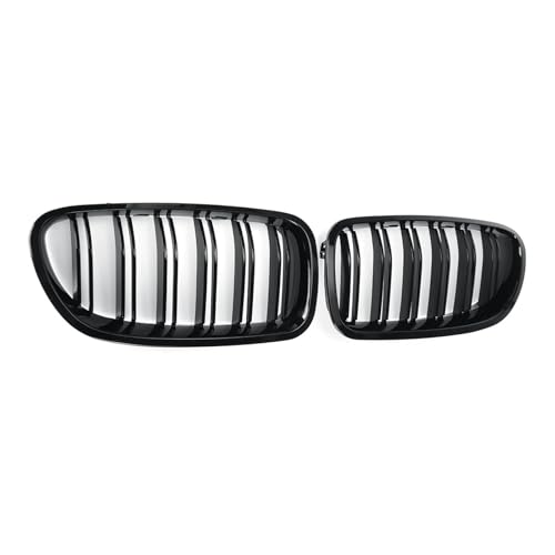 Grilles de course double lamelles pour calandre avant BMW F10 F11 F18 style sportif noir verni