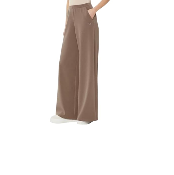 GUESS Pantalones Eco Olympe de pierna ancha para mujer, Praline, X-Large