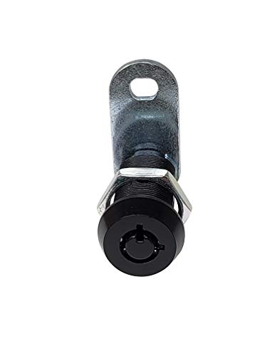 Admiral Locks 1-1/8" Tubular Cam Lock, Keyed Alike Removable Key RV Compartment Storage Lock Cabinet Locks (1-1/8 Inch 90°, Black Pack of 2)