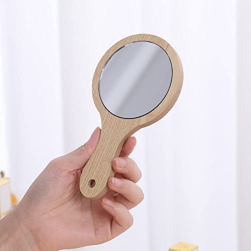 Lurrose 6Pcs Hand Mirror Hand Held Mirror Handheld Mirror Hand Mirrors With Handle Wood Vanity Cosmetic Mirror Travel Makeup Mirror For Women ( 6. 2 X 3. 5 Inch ) #TOP6