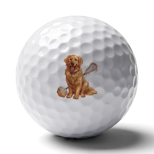 Retriever Dog Lacrosse Stick Practice Golf Ball Realistic Feel and Long Lasting Limited Training Balls Gifts for Men Women