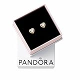 PANDORA Timeless Sparkling Elevated Heart Stud Earrings - 14K Gold-Plated Earrings with Cubic Zirconia - Jewelry for Women - Includes Gift Box