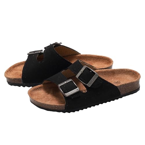 IWIHMIV Boys Girls Sandals with Cork Footbed Adjustable Strap Casual Slides Sandals Beach Open Toes Flat Slippers