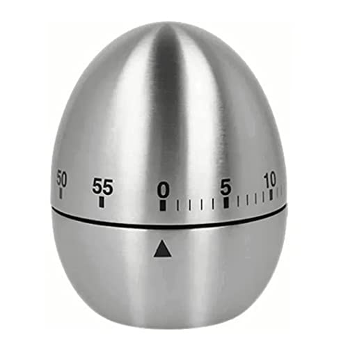 Stainless Steel Egg Timer, 60mins Count Down Rotating Kitchen Timer Mechanical Timer with Non Slip Base for Home Baking Student
