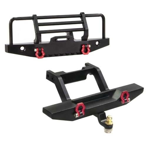 HDKFSUJ Spare Parts Parachoques Delantero y Trasero de Metal con Gancho de Remolque Compatible con Accesorios de Piezas de actualización de Coche RC Crawler 1/18