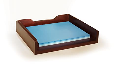 Bindertek Stacking Wood Desk Organizers Letter Tray, Mahogany (WLT-MA)
