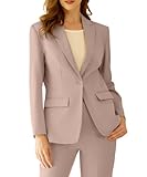 Women's Fashion Casual Suits Slim Fit 2 Piece Dressy Formal Business Office Blazer Pants Suits Champagne Size 22