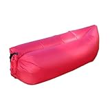 Lazy - Saco de dormir inflable para exteriores, para una persona (rojo)