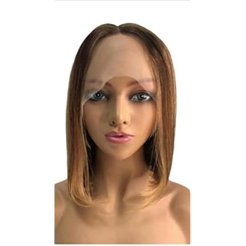 Anna & Sam Grade 12A 180 Density 100% Brazilian Virgin Human Hair 13*4*1 Lace Front T Part Straight Bob 12 Inches Wig|Free Wig Bag & Wig Net Cover
