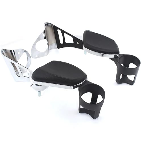 Apoyabrazos traseros ajustables Harley Touring 2014+ con soporte para bebidas