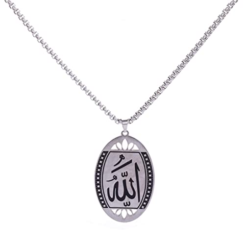 YAHOYA Fashion Street Personalidad Joyería Corrosión Vacuum Plating Collar W Icon Rectangular ARC Pendant Collar de Acero Inoxidable