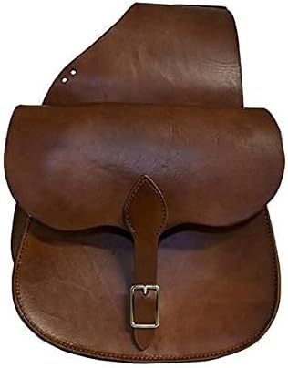 Western Leather Saddle Bag for Horse | Horse Riding Pleasure Trail Ride Suitable for Horse Riding and Barrel Racing | Saddle Bag with Adjustable Strap ||Size- medium (13)