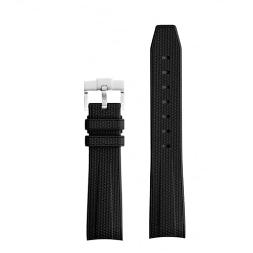 Bracelet MoonSwatch silicone noir GUMMMY finition incurvée haut de gamme 20mm