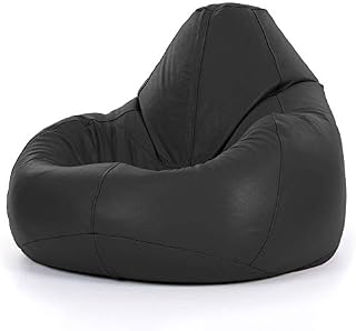 icon Valencia Leather Recliner Bean Bag Chair - 120cm x 100cm, Large - Genuine, Real Leather Accent Chair
