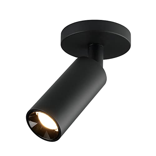 Image of KCO Lighting LED Track Lighting Heads Matte Black Ceiling Mount Spotlight Adjustable Tilt Angle Track Lighting Fixture