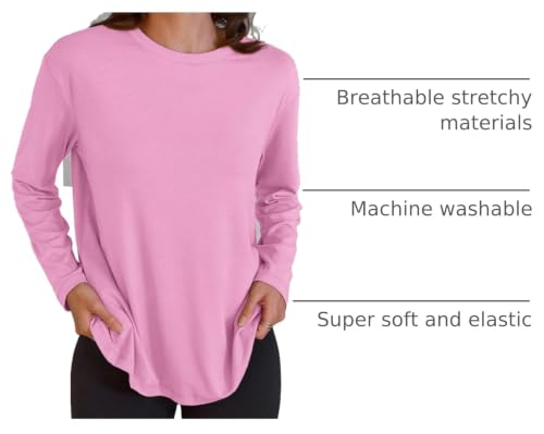 Image of Trendy Queen Womens Oversized Long Sleeve Shirts Fall Tops 2026 Basic Tees