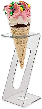 Acrylic Clear Single Ice Cream Cone Holder Flip 2 Cone Sizes in 1
