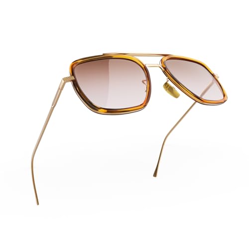 Polarized Sunglasses for Men Women Vintage UV400 Classic Iron-Inspired Hero Style Pilot Sunglasses