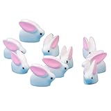 10 piezas de conejo, conejo de Pascua, minifigura de conejo de resina, mini conejo, animales, jardín de hadas, adornos en miniatura para rellenar huevos de Pascua, casa de muñecas, tartas, decoración