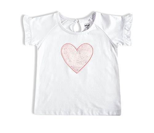 Camiseta Coração paetês, Tip Top, Meninas, Branco, 8