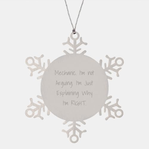 Unique Funny Mechanic Snowflake Ornament Gifts from Men for Mechanic Friends at Christmas Unique Gifts image 4
