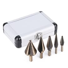 5PCS/Kit Step Bits for Metal Straight Groove Triangular Shank, 1/8 to 1-3/8 HSS 4241 Unibit Step Drill Bit Set, for Drilling Hard Metal Stainless Steel Aluminium Sheet Wood Plastic PVC