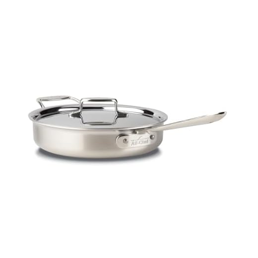 All-Clad SD55403 rostfritt D5 stekpanna | 26 cm | med lock | köksredskap i flera skikt | kompatibel med alla typer av spisar | tillverkad av rostfritt stål och aluminium