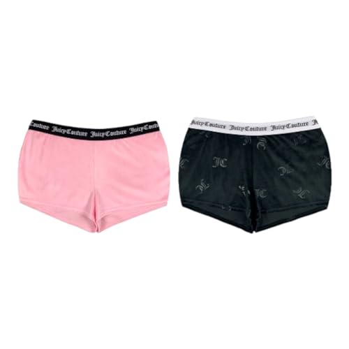Image of Juicy Couture Women's 2-Pack Sleep and Lounge Velvet Fleece Dolphin Shorts