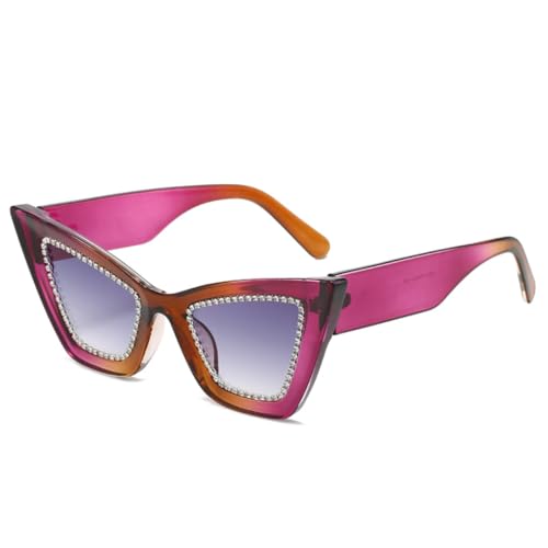 Lunettes de soleil œil de chat femme tendance mode rétro verres diamant UV400