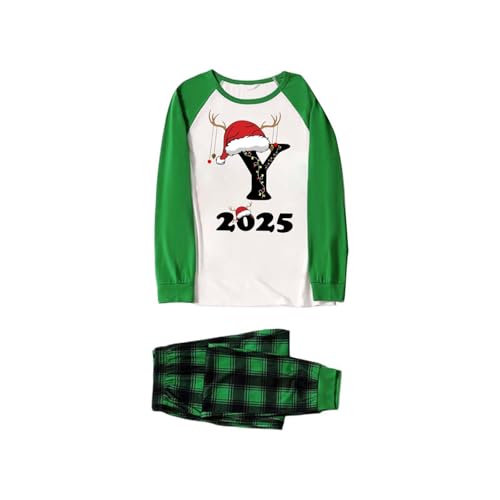 Generico Navidad pijama familia conjunto invierno pijamas navideños a juego par dos piezas pijama para niños niño manga larga ropa de noche algodón cómodo Navidad Pyjama