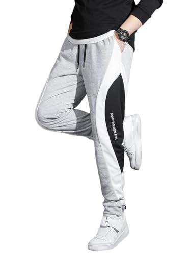 Image of GYRFALCON Men's Regular Fit, Colorblock, Cotton Blend Track Pants