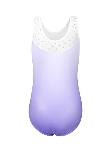 Collants brilhantes para meninas Ginástica Dança Unicórnio Floral Sparkle Unitard, Floco de neve, ro