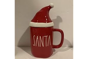 Rae Dunn Santa Coffee Mug - Red Lidded Hat Holiday Cheer