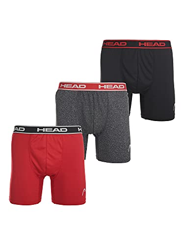 HEAD Mens Performance Underwear - 3-Pack Stretch Performance Boxer Briefs Breathable No Fly Up to Size 5X2