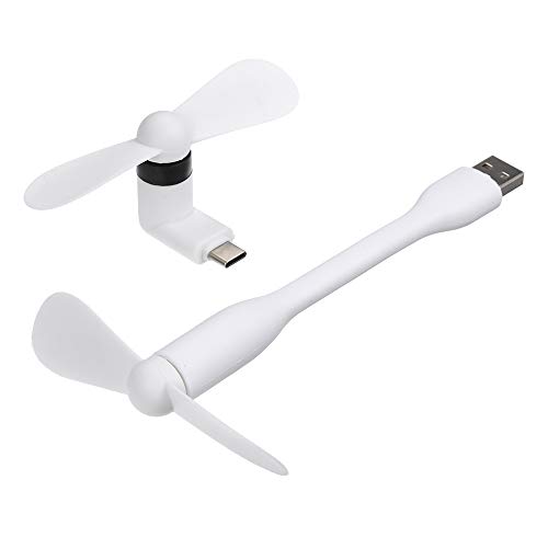 Docooler Mini Ventilador USB + Tipo-C Ventilador de Telefone Portátil Ventilador de Refrigeração Fle