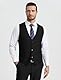 HISDERN Anzugweste Herren Schwarz Regular Fit Elegante Weste Herren Anzug Klassische Formelle Anzugwesten Einfarbig Hochzeit Smoking Westen für Männer mit 3 Knöpfen Taschen M