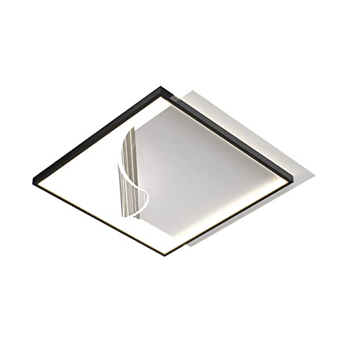 Plafonnier LED dimmable carré 57W noir pour éclairage de salon - 2