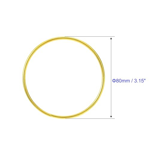 MACHSWON Zinc Alloy O Rings 45mm(1.8") ID 3mm Thick Multi-Purpose Welded O Buckles Heavy Duty Smooth Solid Ring for Bag Straps Belts Pet Leashes and DIY Crafts Gold 6pcs - Image 3