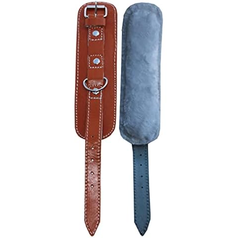Lisaro Fußschlaufe braun aus extra weichem Kunstleder-Leder | verstellbar | extra weich gepolstert | Ideal für alle Kabel-Zugübungen | Lieferung Pro Paar Cover