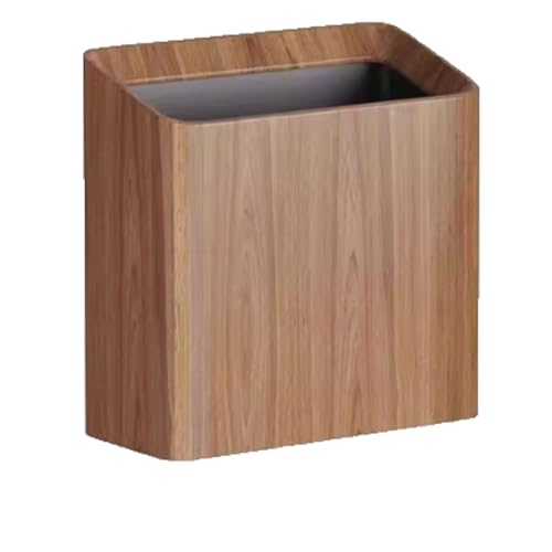 Poubelle en bois 20 L au design naturel pour tri sélectif de bureau