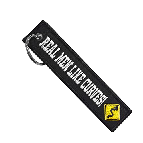 MotoLoot KeyChain for Motorcycles, Scooters, Cars and Gifts (Real Men Like Curves)