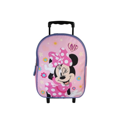 Sac à dos enfant à roulettes Disney Minnie 32 cm rose fille monocaméral